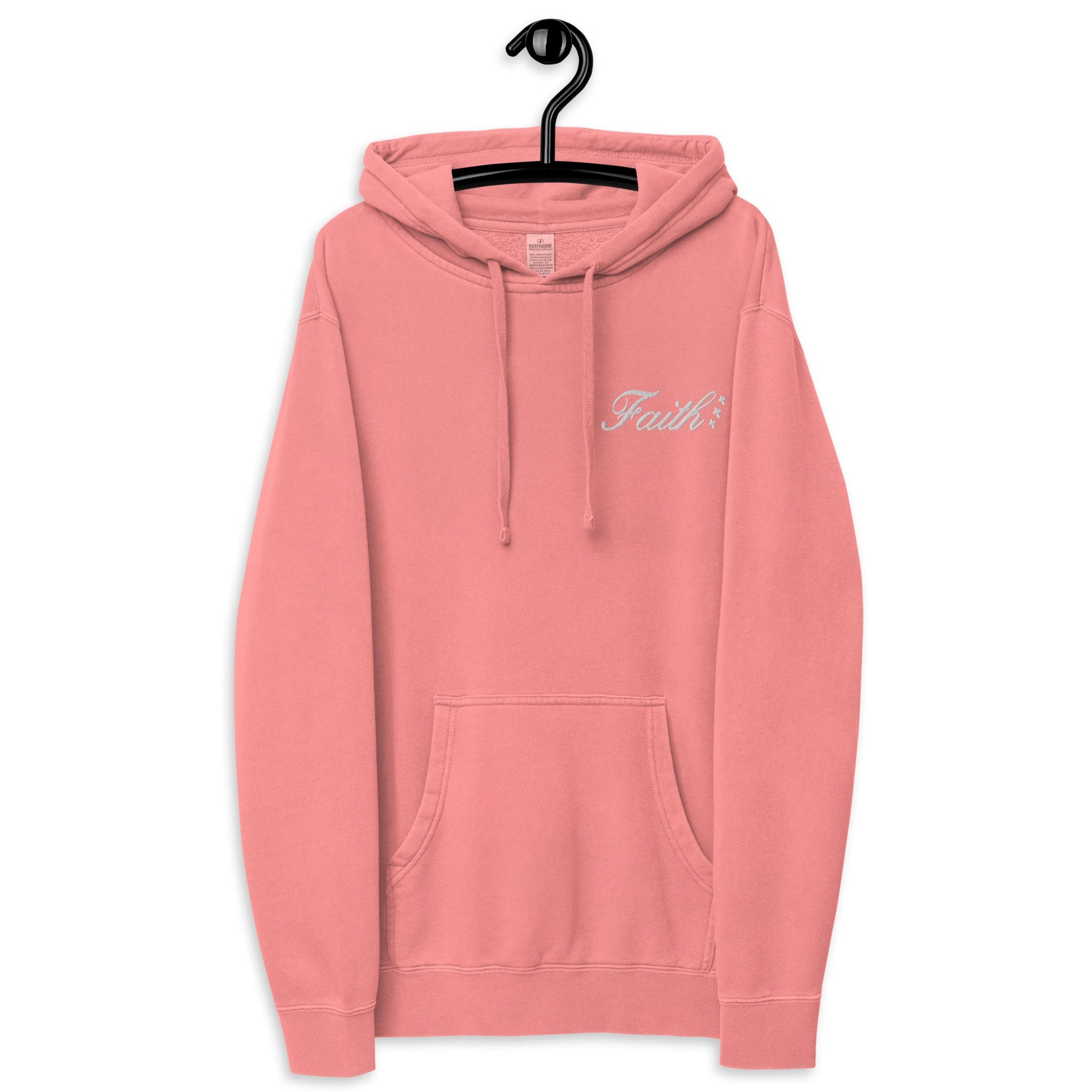 Embroidered Holy Trinity "Faith" Set Unisex Pigment Dyed Hoodie - Faith, Can Apparel
