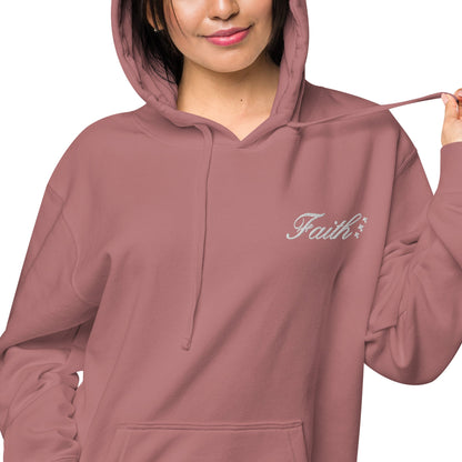 Embroidered Holy Trinity "Faith" Set Unisex Pigment Dyed Hoodie - Faith, Can Apparel