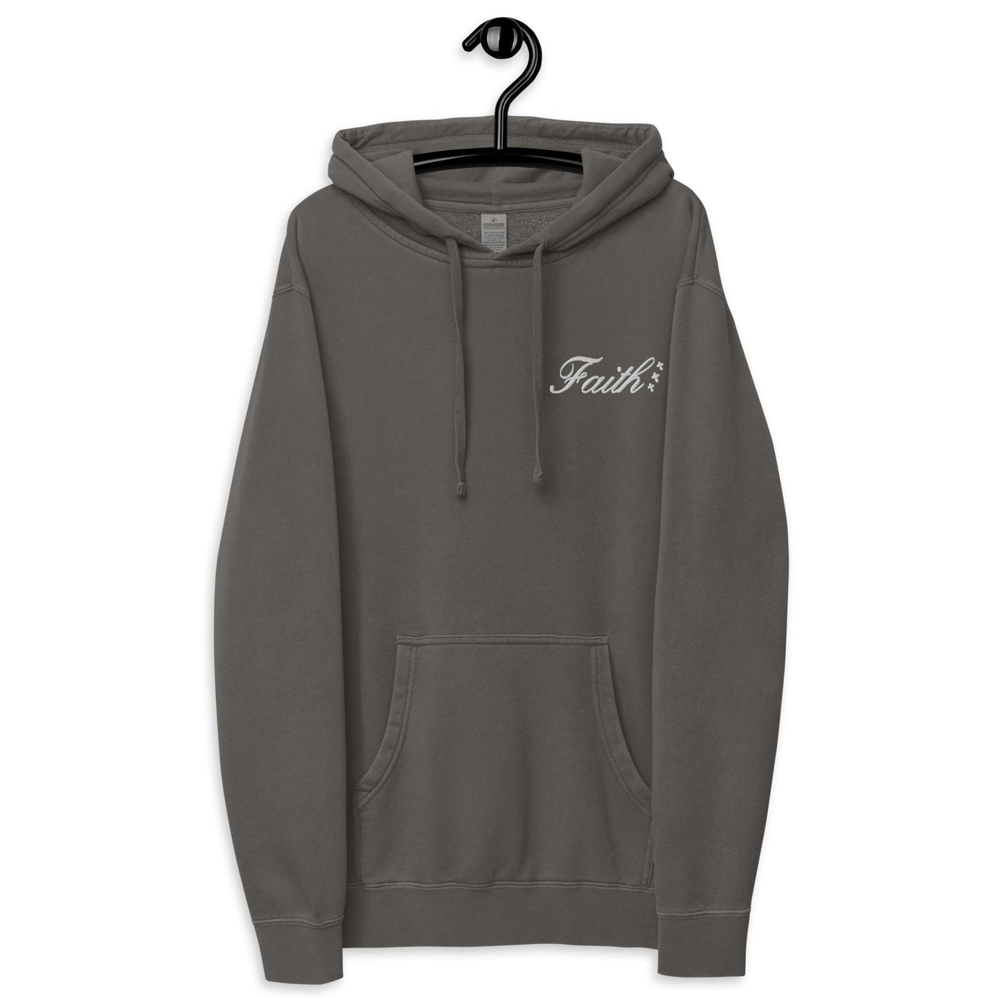 Embroidered Holy Trinity "Faith" Set Unisex Pigment Dyed Hoodie - Faith, Can Apparel