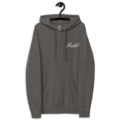 Embroidered Holy Trinity "Faith" Set Unisex Pigment Dyed Hoodie - Faith, Can Apparel