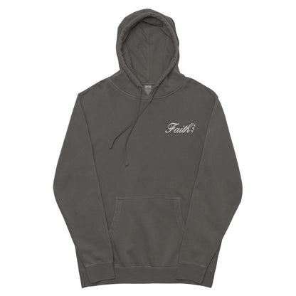 Embroidered Holy Trinity "Faith" Set Unisex Pigment Dyed Hoodie - Faith, Can Apparel