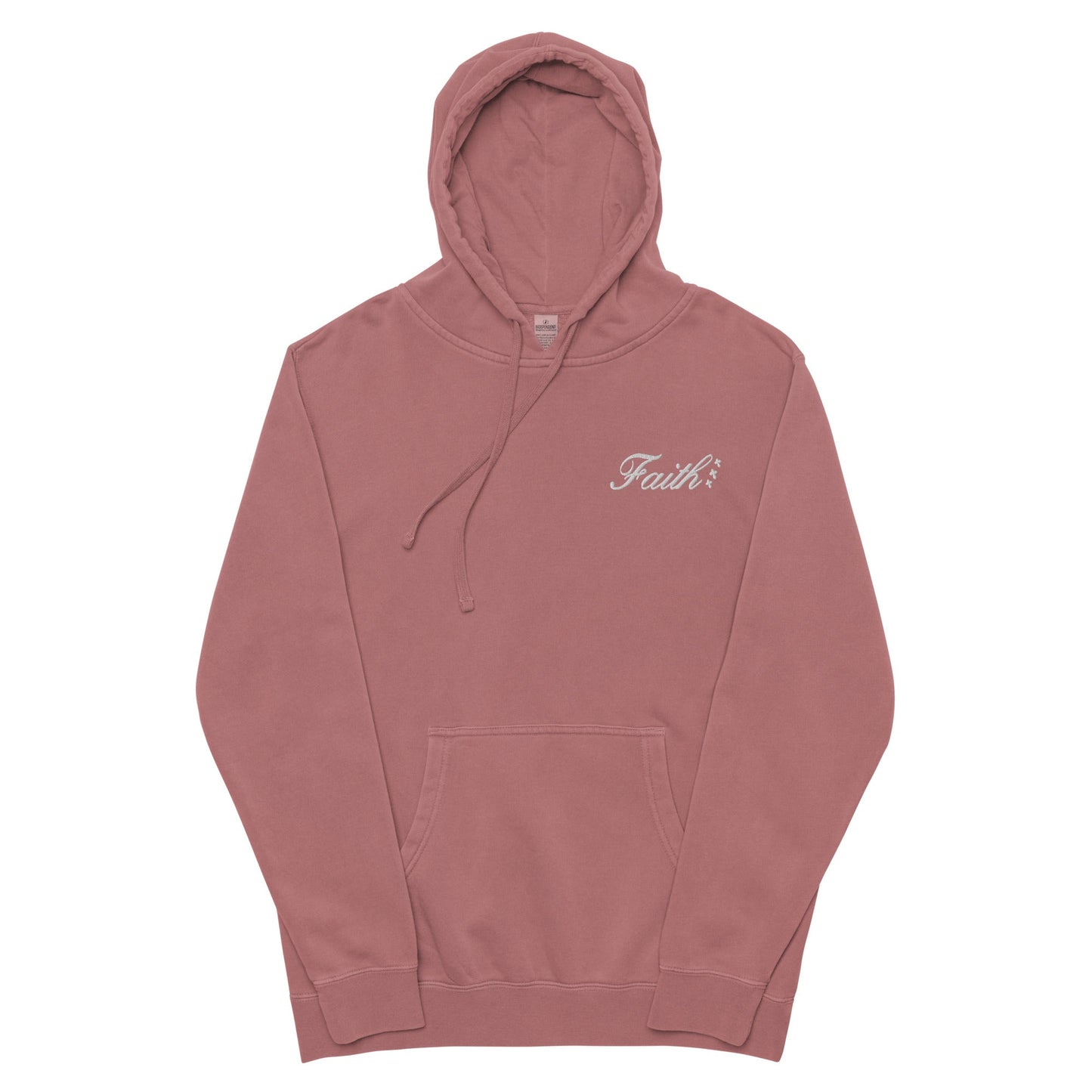 Embroidered Holy Trinity "Faith" Set Unisex Pigment Dyed Hoodie - Faith, Can Apparel
