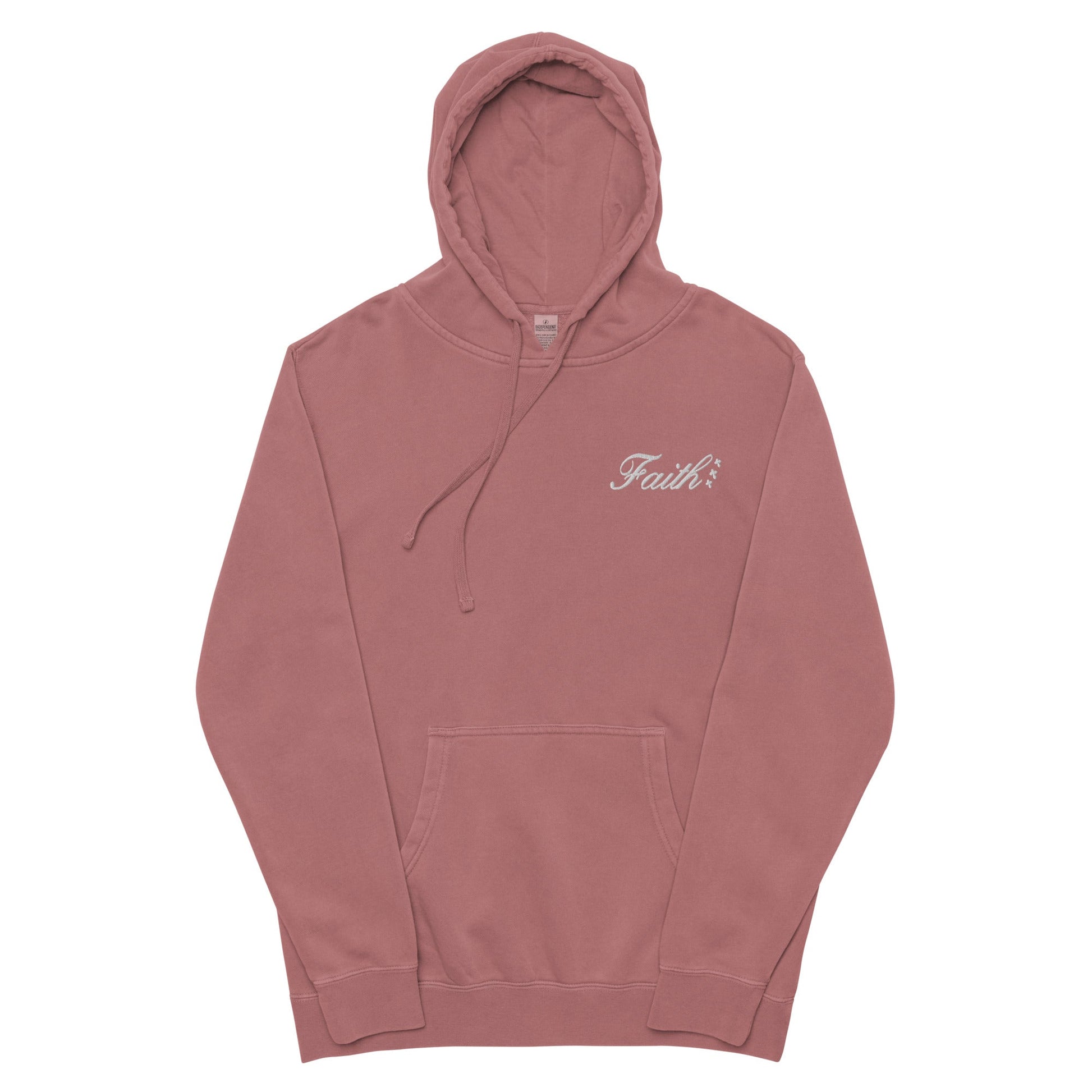 Embroidered Holy Trinity "Faith" Set Unisex Pigment Dyed Hoodie - Faith, Can Apparel