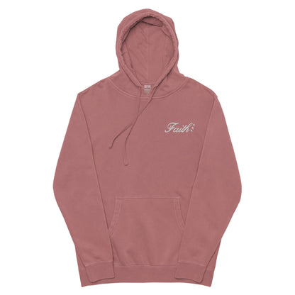 Embroidered Holy Trinity "Faith" Set Unisex Pigment Dyed Hoodie - Faith, Can Apparel