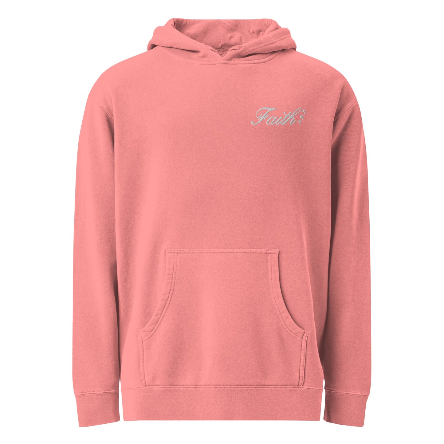 Embroidered Holy Trinity "Faith" Set Unisex Pigment Dyed Hoodie - Faith, Can Apparel