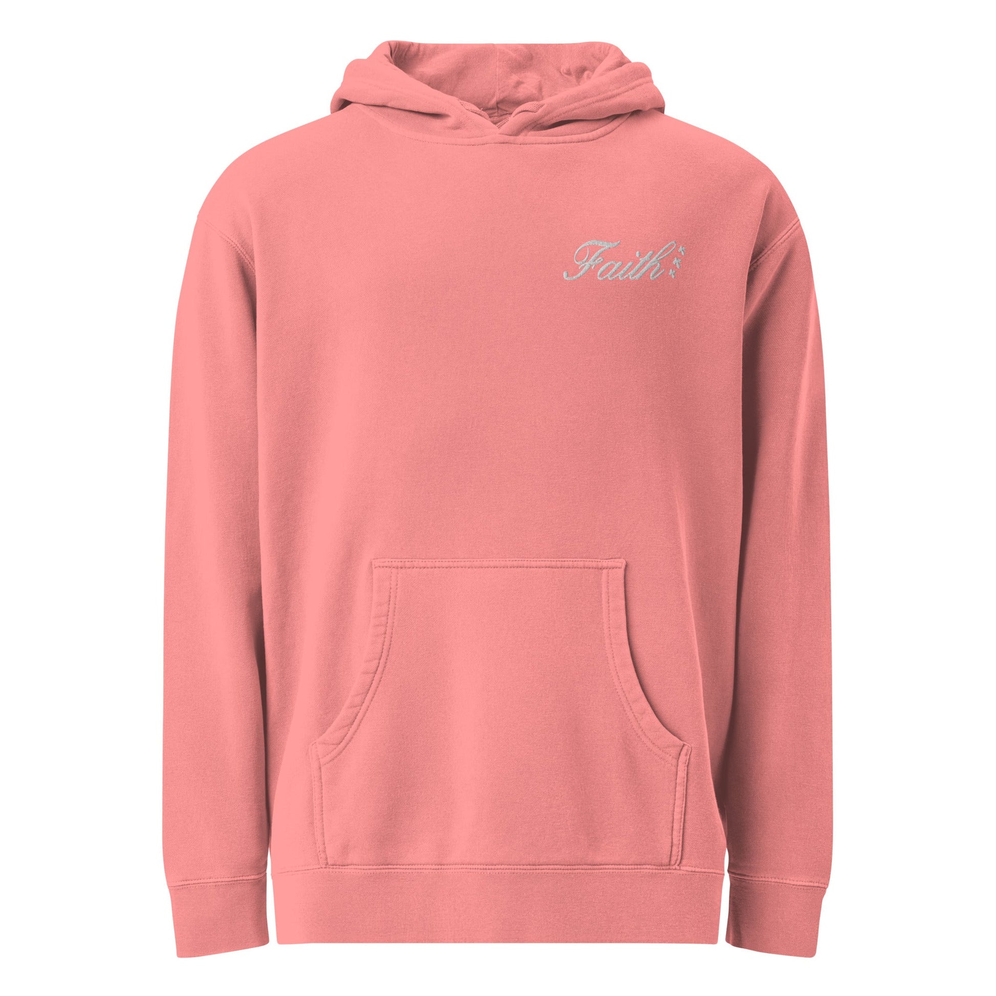Embroidered Holy Trinity "Faith" Set Unisex Pigment Dyed Hoodie - Faith, Can Apparel
