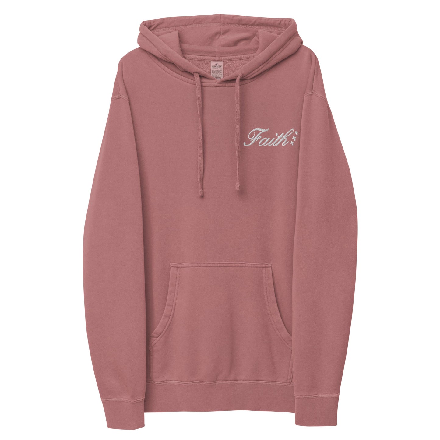 Embroidered Holy Trinity "Faith" Set Unisex Pigment Dyed Hoodie - Faith, Can Apparel