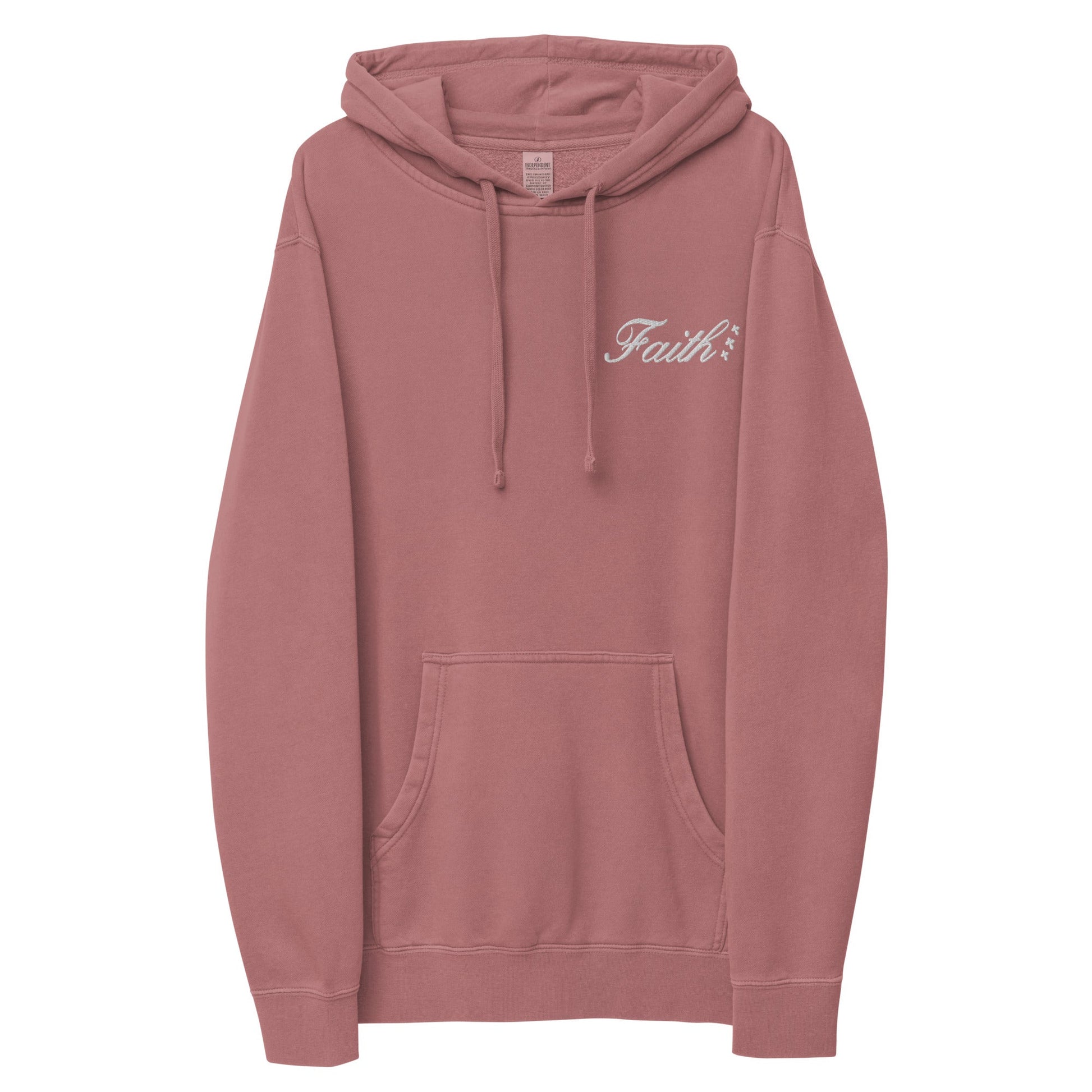 Embroidered Holy Trinity "Faith" Set Unisex Pigment Dyed Hoodie - Faith, Can Apparel