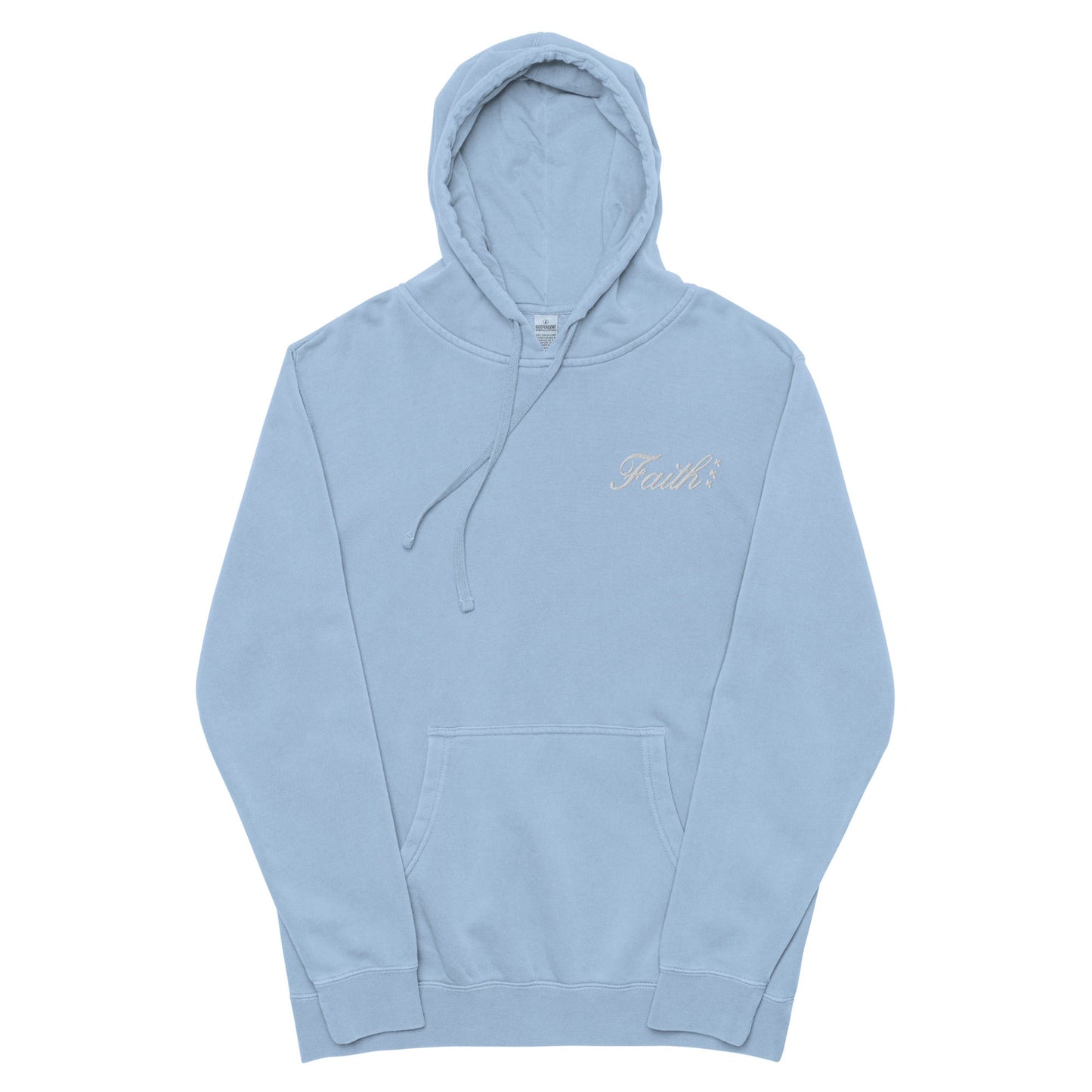 Embroidered Holy Trinity "Faith" Set Unisex Pigment Dyed Hoodie - Faith, Can Apparel