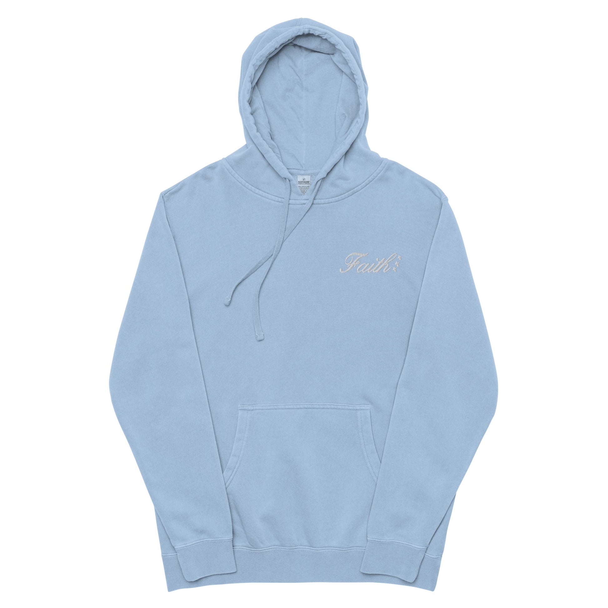 Embroidered Holy Trinity "Faith" Set Unisex Pigment Dyed Hoodie - Faith, Can Apparel