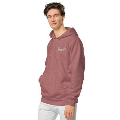 Embroidered Holy Trinity "Faith" Set Unisex Pigment Dyed Hoodie - Faith, Can Apparel
