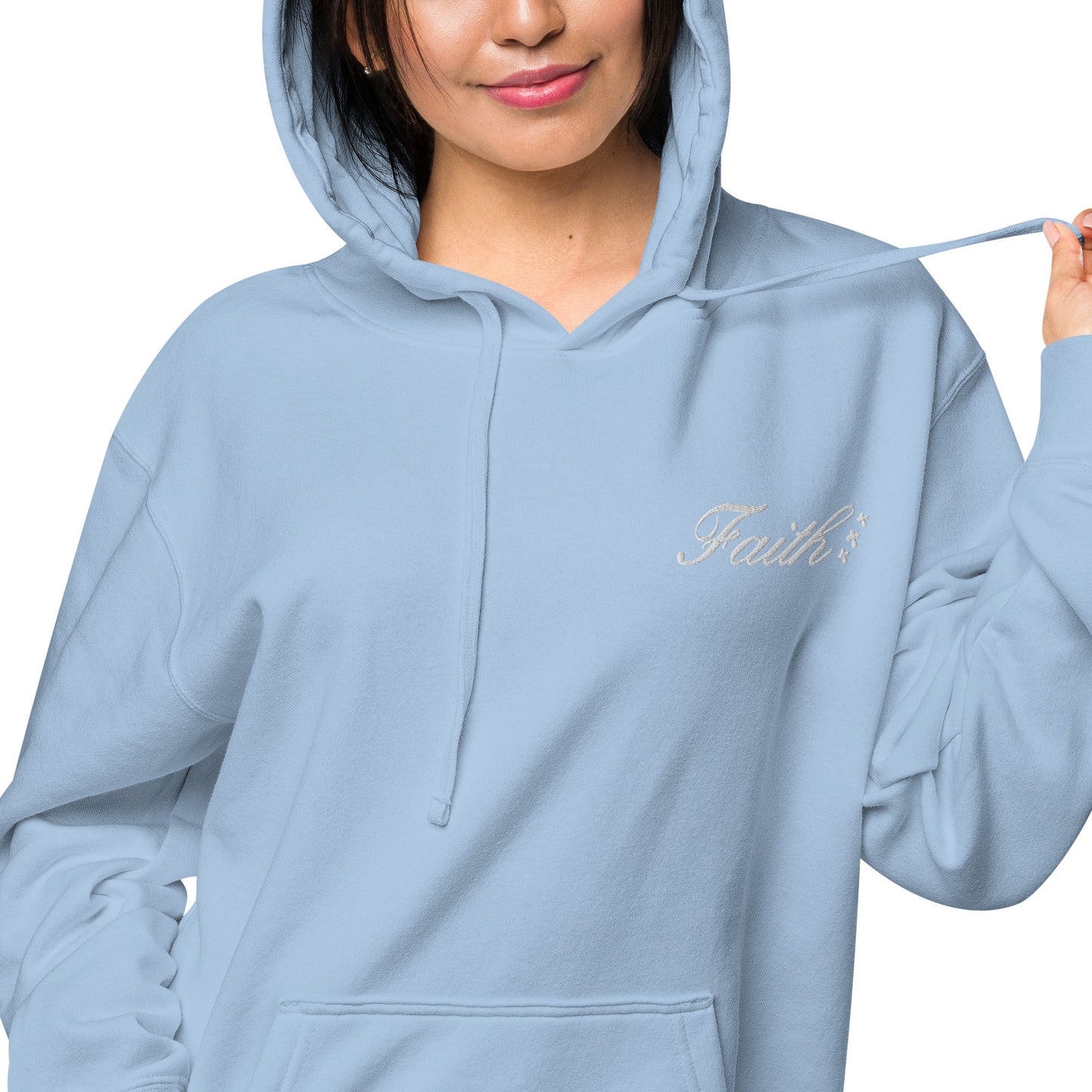 Embroidered Holy Trinity "Faith" Set Unisex Pigment Dyed Hoodie - Faith, Can Apparel