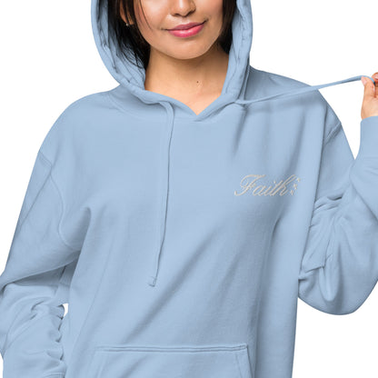 Embroidered Holy Trinity "Faith" Set Unisex Pigment Dyed Hoodie - Faith, Can Apparel