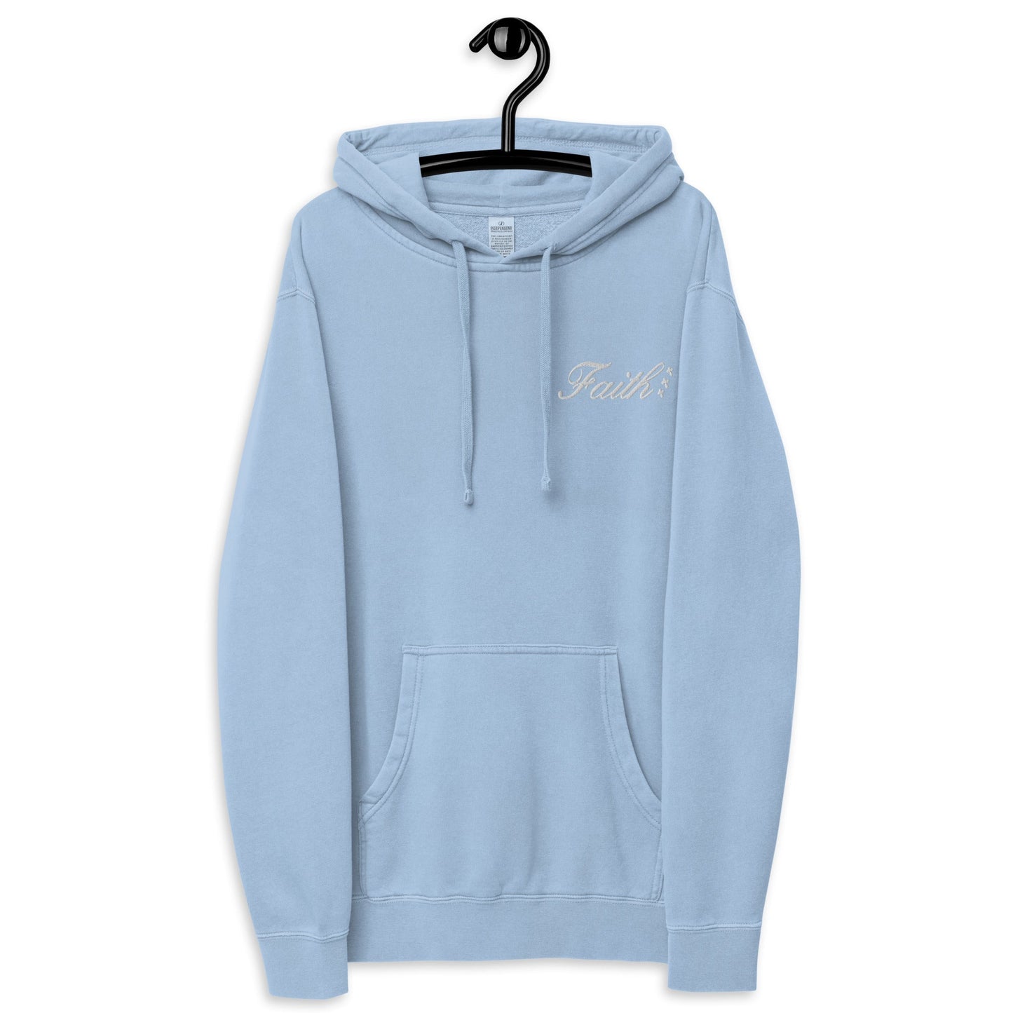Embroidered Holy Trinity "Faith" Set Unisex Pigment Dyed Hoodie - Faith, Can Apparel