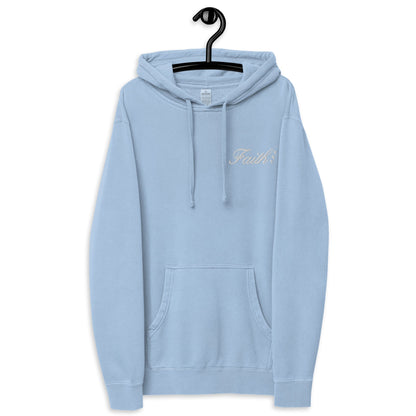 Embroidered Holy Trinity "Faith" Set Unisex Pigment Dyed Hoodie - Faith, Can Apparel