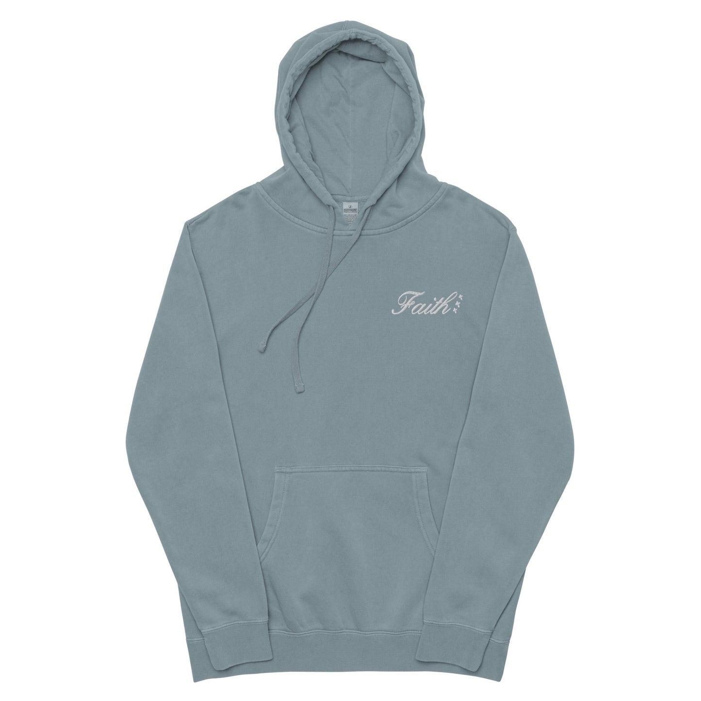 Embroidered Holy Trinity "Faith" Set Unisex Pigment Dyed Hoodie - Faith, Can Apparel