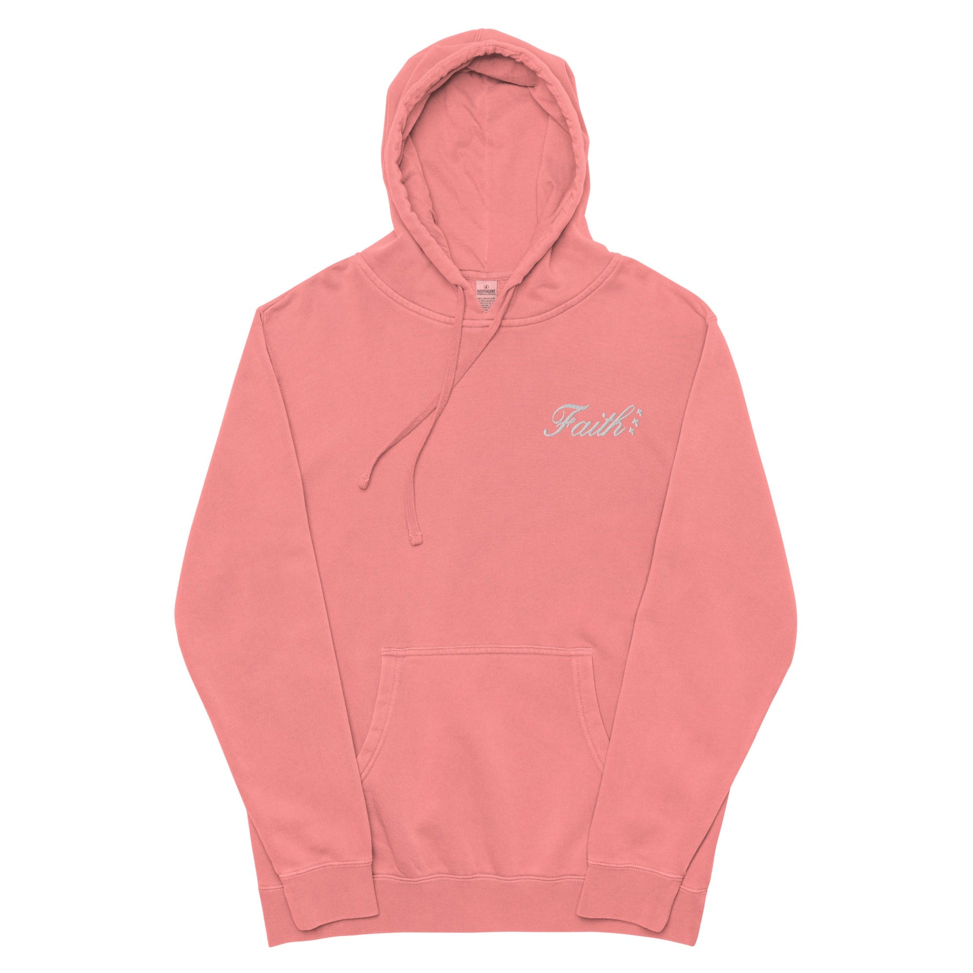 Embroidered Holy Trinity "Faith" Set Unisex Pigment Dyed Hoodie - Faith, Can Apparel