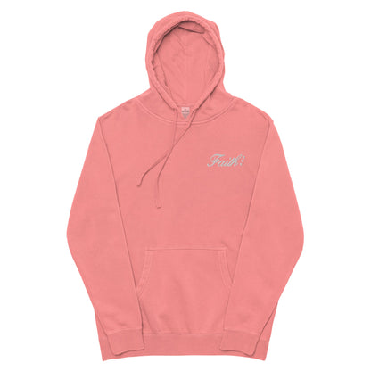 Embroidered Holy Trinity "Faith" Set Unisex Pigment Dyed Hoodie - Faith, Can Apparel