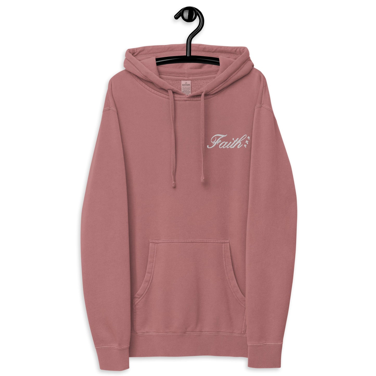 Embroidered Holy Trinity "Faith" Set Unisex Pigment Dyed Hoodie - Faith, Can Apparel