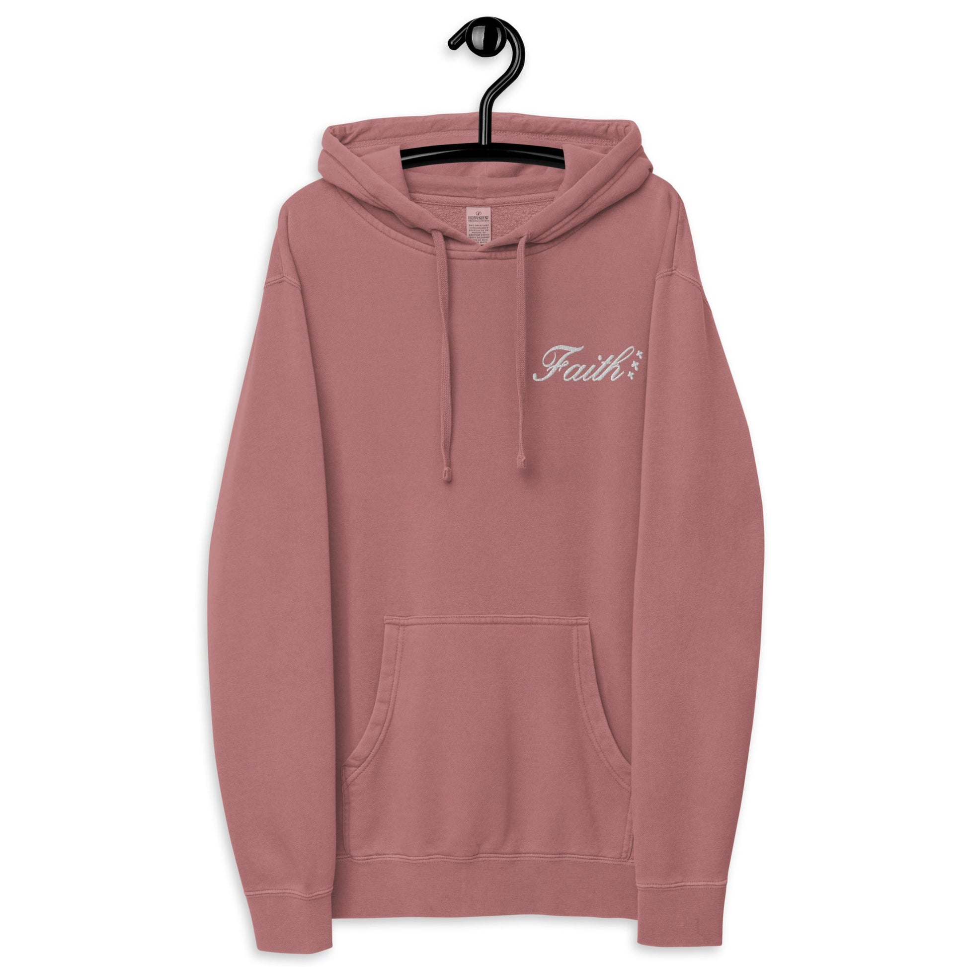Embroidered Holy Trinity "Faith" Set Unisex Pigment Dyed Hoodie - Faith, Can Apparel