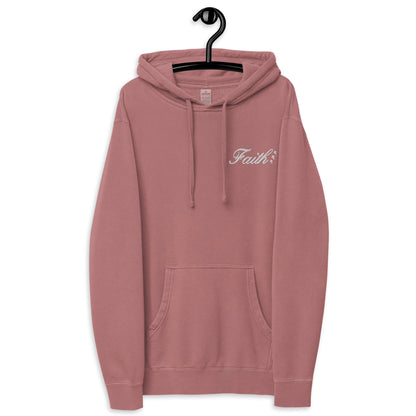 Embroidered Holy Trinity "Faith" Set Unisex Pigment Dyed Hoodie - Faith, Can Apparel