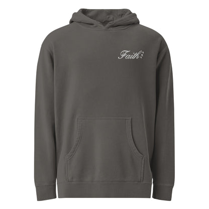Embroidered Holy Trinity "Faith" Set Unisex Pigment Dyed Hoodie - Faith, Can Apparel
