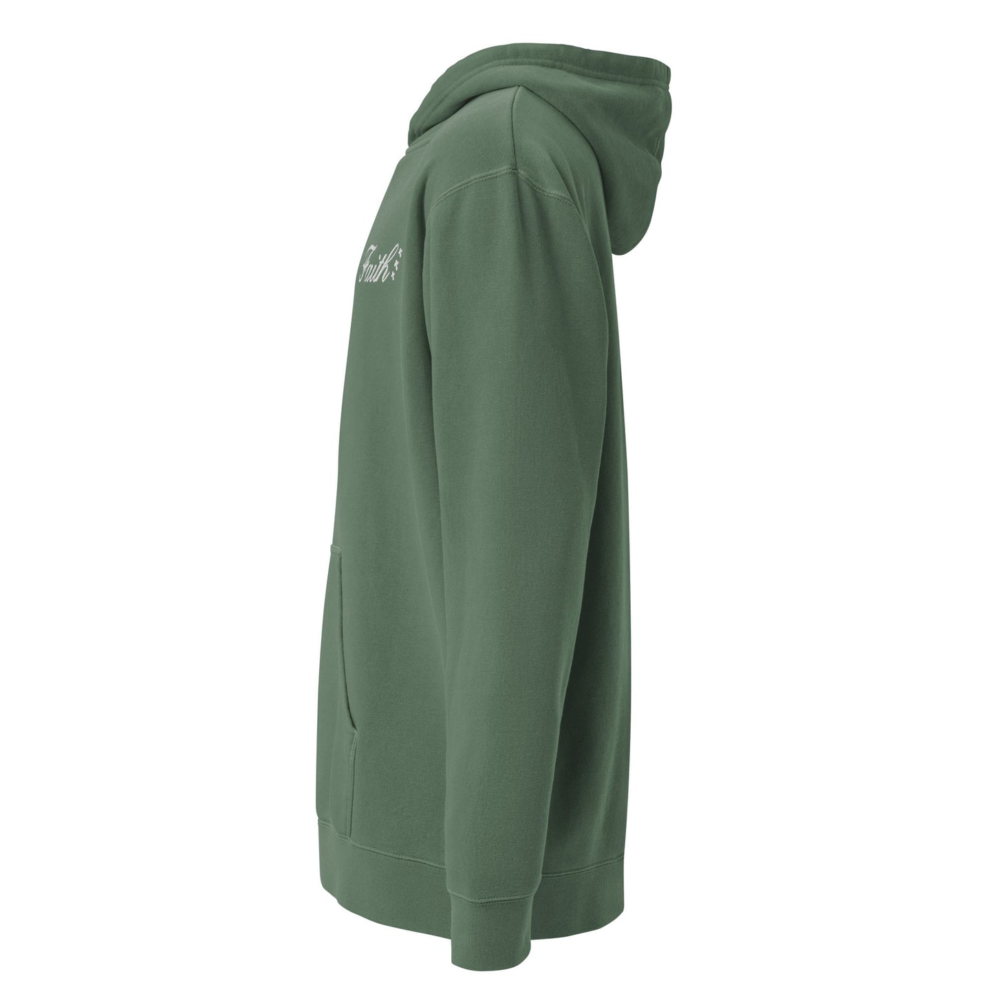 Embroidered Holy Trinity "Faith" Set Unisex Pigment Dyed Hoodie - Faith, Can Apparel