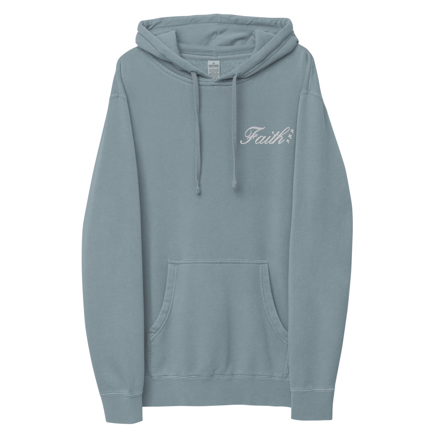 Embroidered Holy Trinity "Faith" Set Unisex Pigment Dyed Hoodie - Faith, Can Apparel