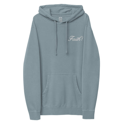 Embroidered Holy Trinity "Faith" Set Unisex Pigment Dyed Hoodie - Faith, Can Apparel
