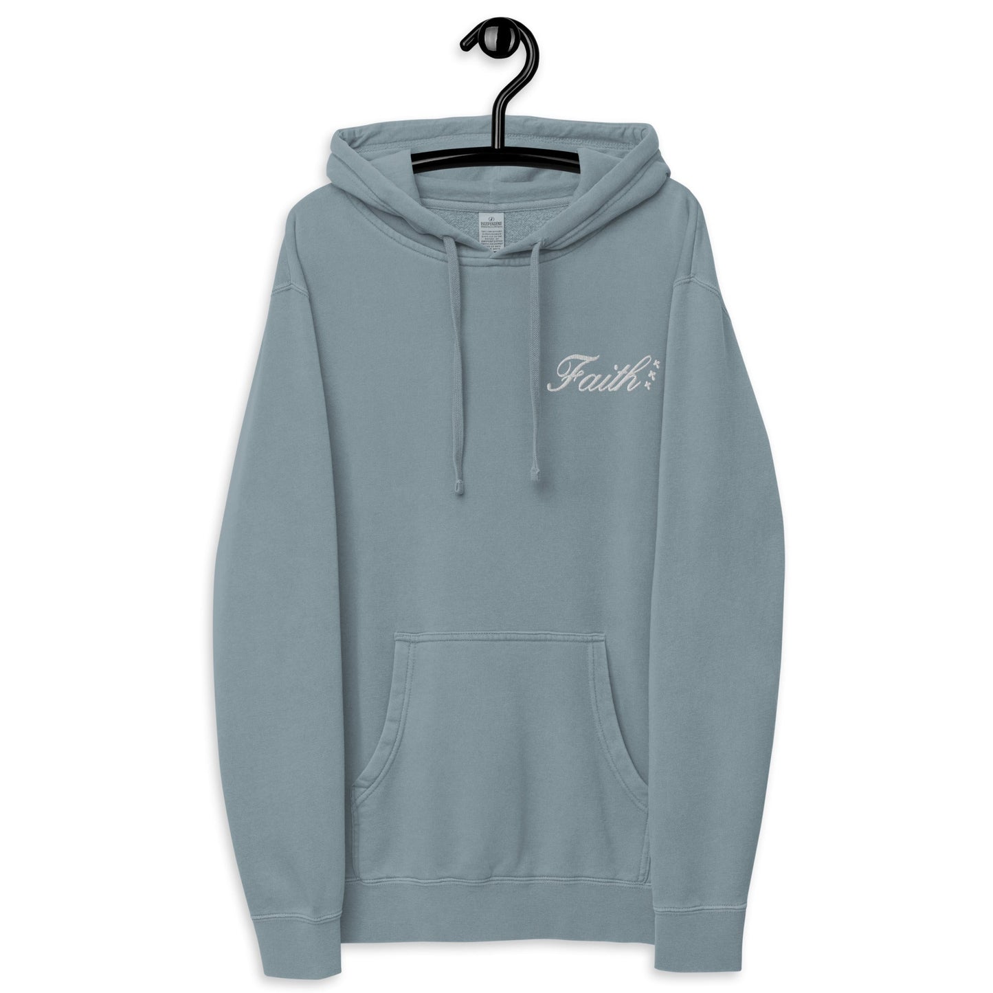 Embroidered Holy Trinity "Faith" Set Unisex Pigment Dyed Hoodie - Faith, Can Apparel