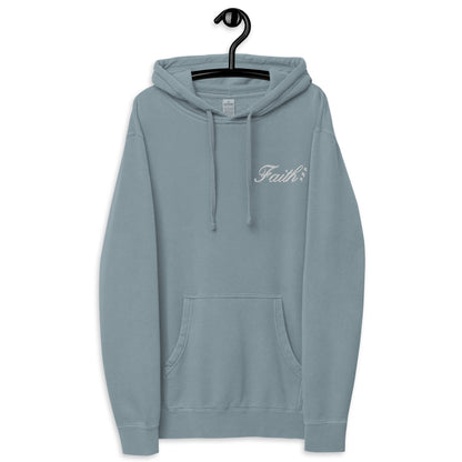 Embroidered Holy Trinity "Faith" Set Unisex Pigment Dyed Hoodie - Faith, Can Apparel
