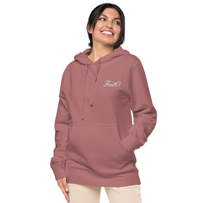 Embroidered Holy Trinity "Faith" Set Unisex Pigment Dyed Hoodie - Faith, Can Apparel