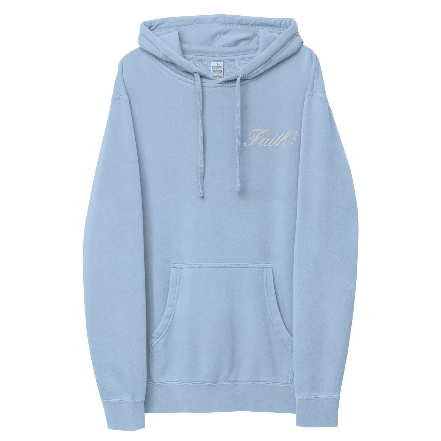Embroidered Holy Trinity "Faith" Set Unisex Pigment Dyed Hoodie - Faith, Can Apparel