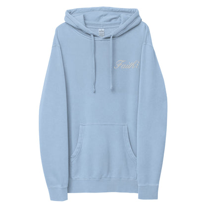Embroidered Holy Trinity "Faith" Set Unisex Pigment Dyed Hoodie - Faith, Can Apparel