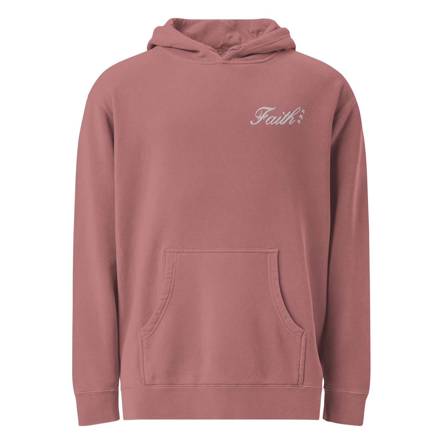 Embroidered Holy Trinity "Faith" Set Unisex Pigment Dyed Hoodie - Faith, Can Apparel