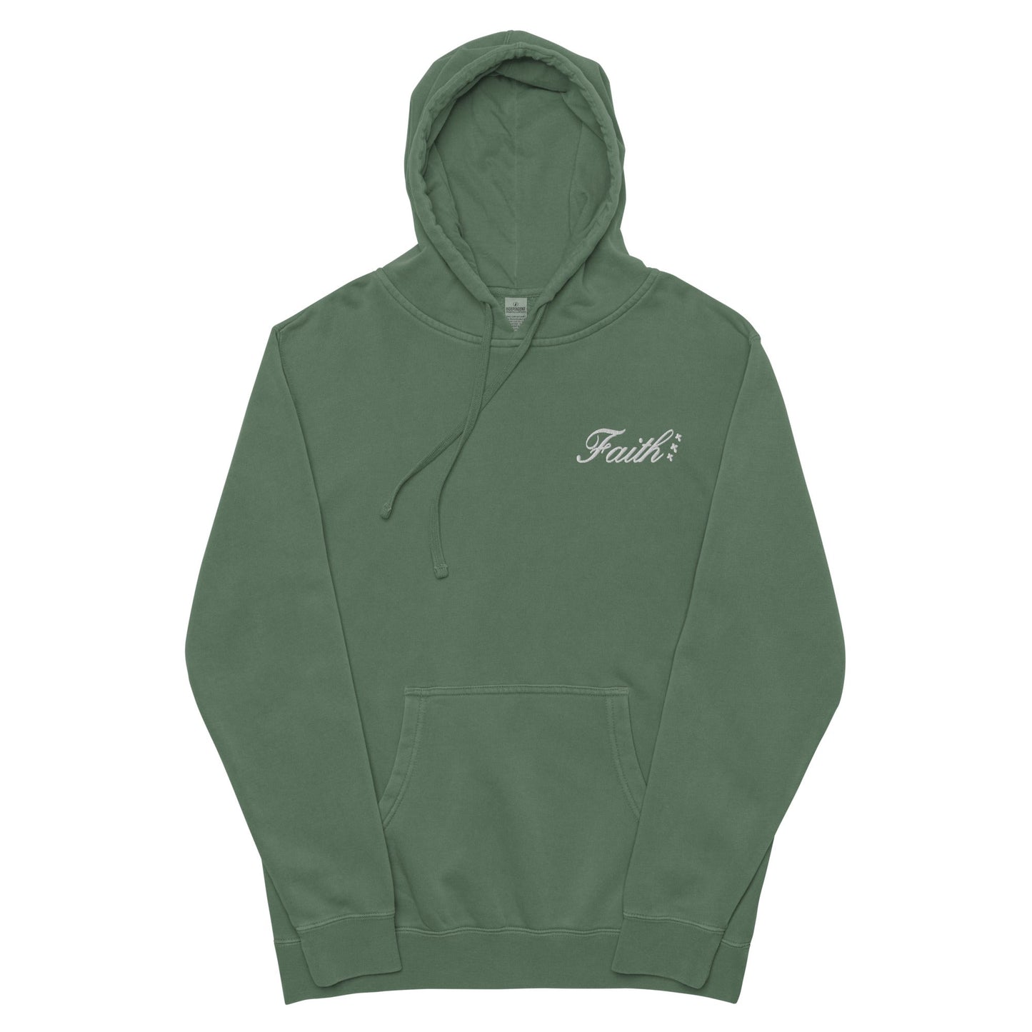 Embroidered Holy Trinity "Faith" Set Unisex Pigment Dyed Hoodie - Faith, Can Apparel