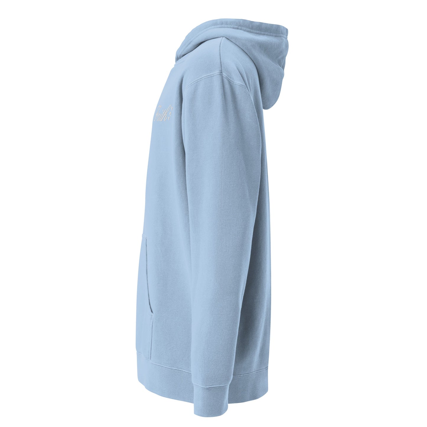 Embroidered Holy Trinity "Faith" Set Unisex Pigment Dyed Hoodie - Faith, Can Apparel