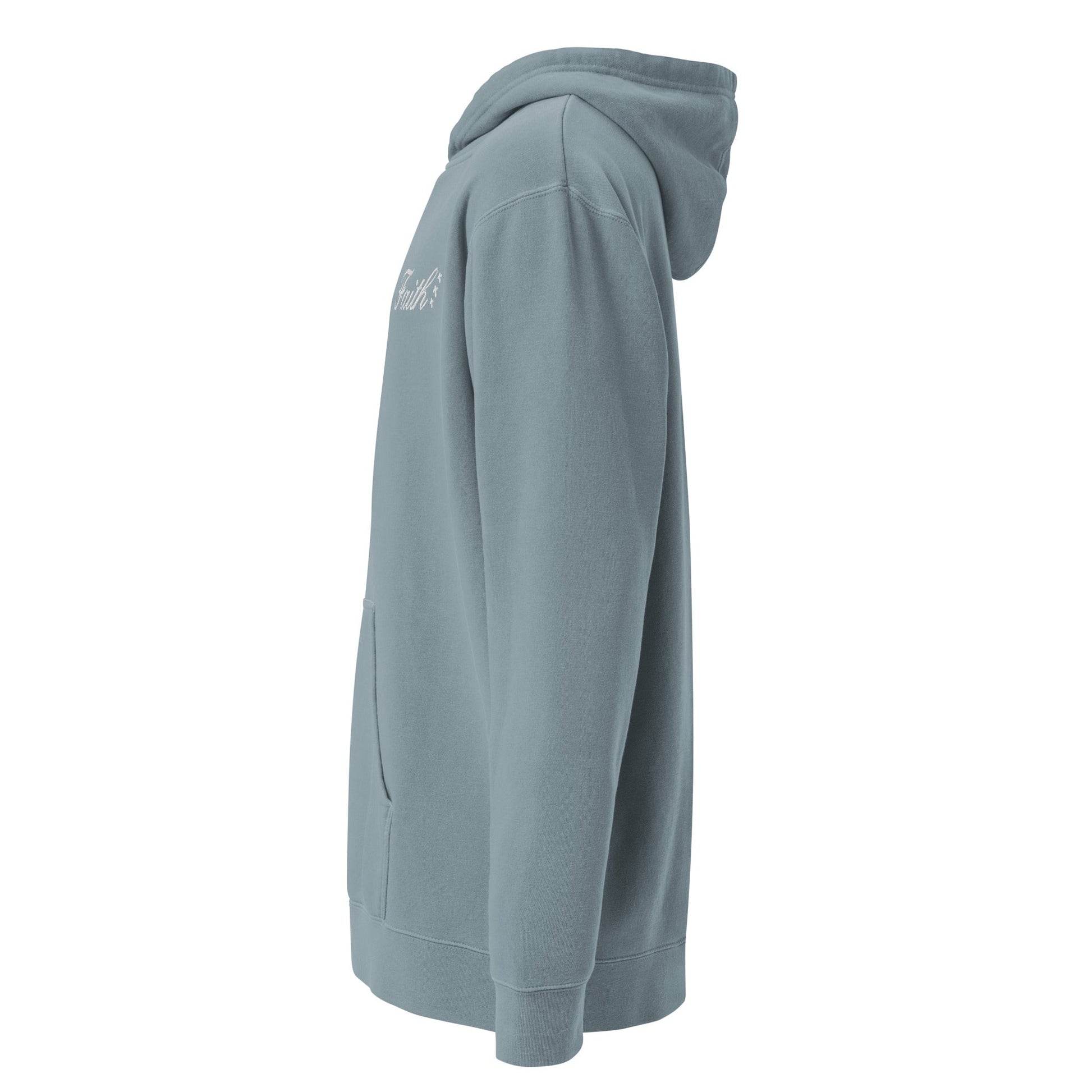 Embroidered Holy Trinity "Faith" Set Unisex Pigment Dyed Hoodie - Faith, Can Apparel