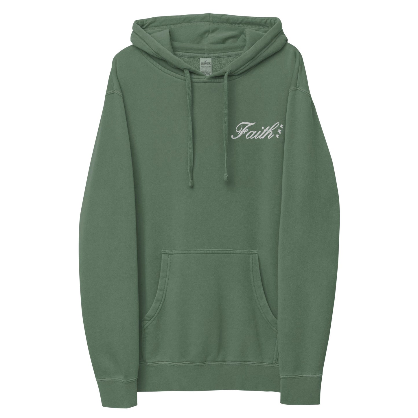 Embroidered Holy Trinity "Faith" Set Unisex Pigment Dyed Hoodie - Faith, Can Apparel