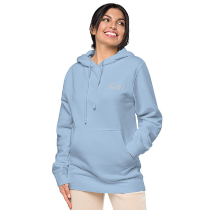 Embroidered Holy Trinity "Faith" Set Unisex Pigment Dyed Hoodie - Faith, Can Apparel