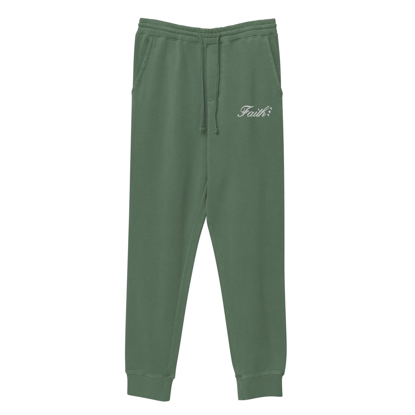 Embroidered Holy Trinity "Faith" Set Unisex Pigment Dyed Sweatpants - Faith, Can Apparel