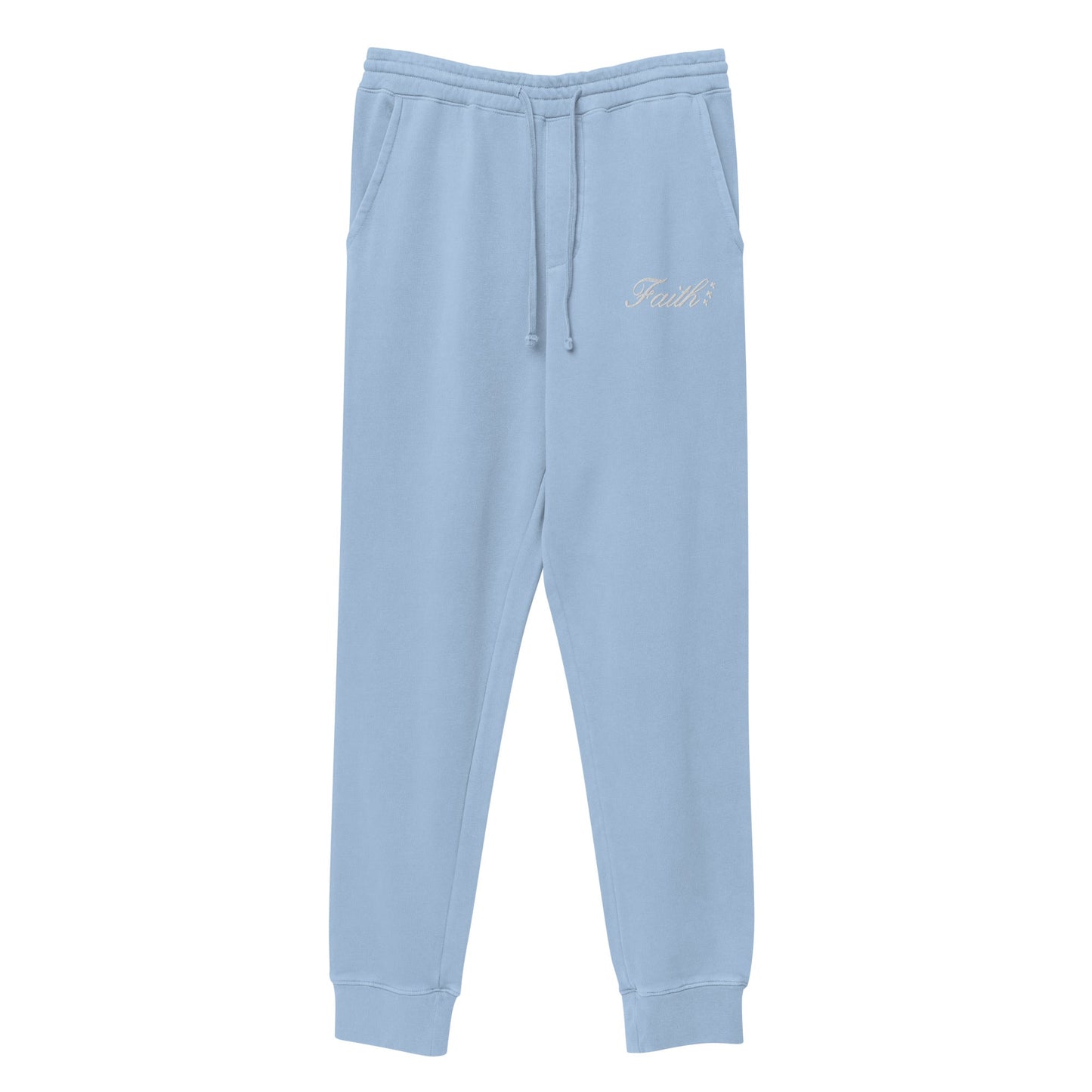 Embroidered Holy Trinity "Faith" Set Unisex Pigment Dyed Sweatpants - Faith, Can Apparel