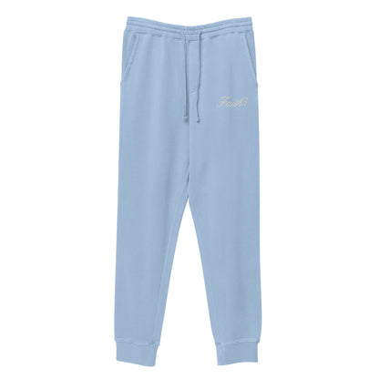 Embroidered Holy Trinity "Faith" Set Unisex Pigment Dyed Sweatpants - Faith, Can Apparel