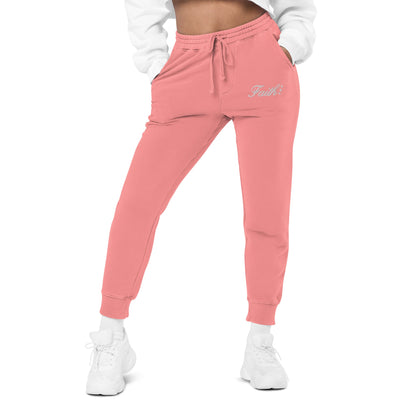 Embroidered Holy Trinity "Faith" Set Unisex Pigment Dyed Sweatpants - Faith, Can Apparel