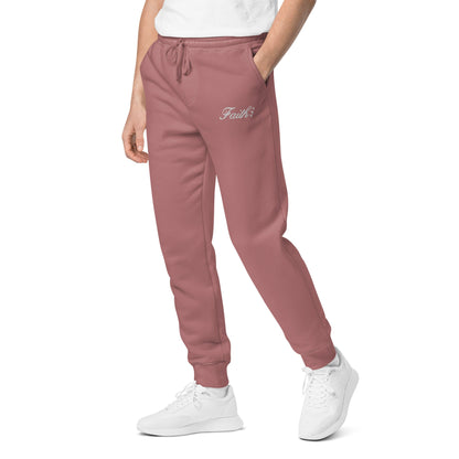 Embroidered Holy Trinity "Faith" Set Unisex Pigment Dyed Sweatpants - Faith, Can Apparel