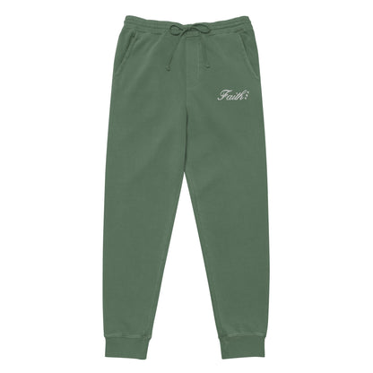 Embroidered Holy Trinity "Faith" Set Unisex Pigment Dyed Sweatpants - Faith, Can Apparel