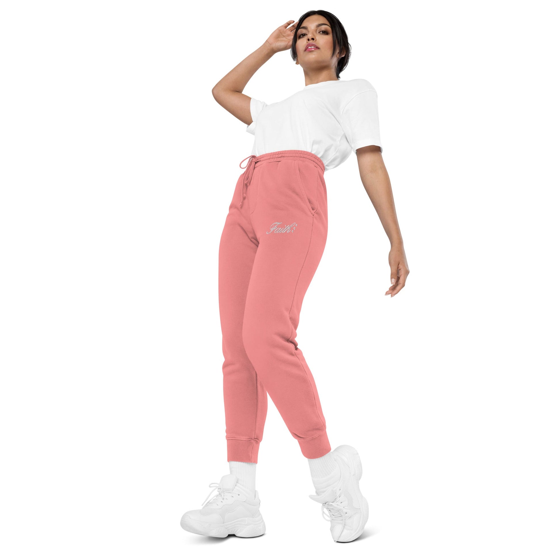 Embroidered Holy Trinity "Faith" Set Unisex Pigment Dyed Sweatpants - Faith, Can Apparel