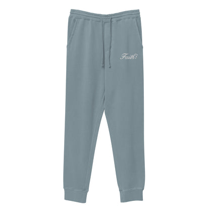 Embroidered Holy Trinity "Faith" Set Unisex Pigment Dyed Sweatpants - Faith, Can Apparel