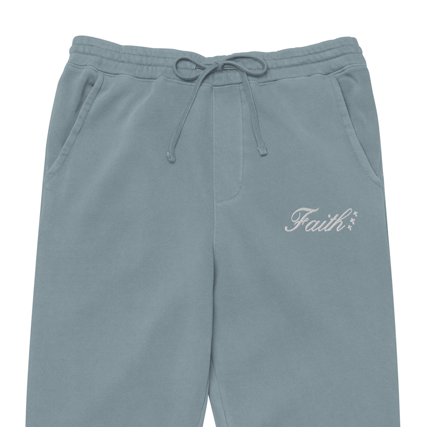 Embroidered Holy Trinity "Faith" Set Unisex Pigment Dyed Sweatpants - Faith, Can Apparel