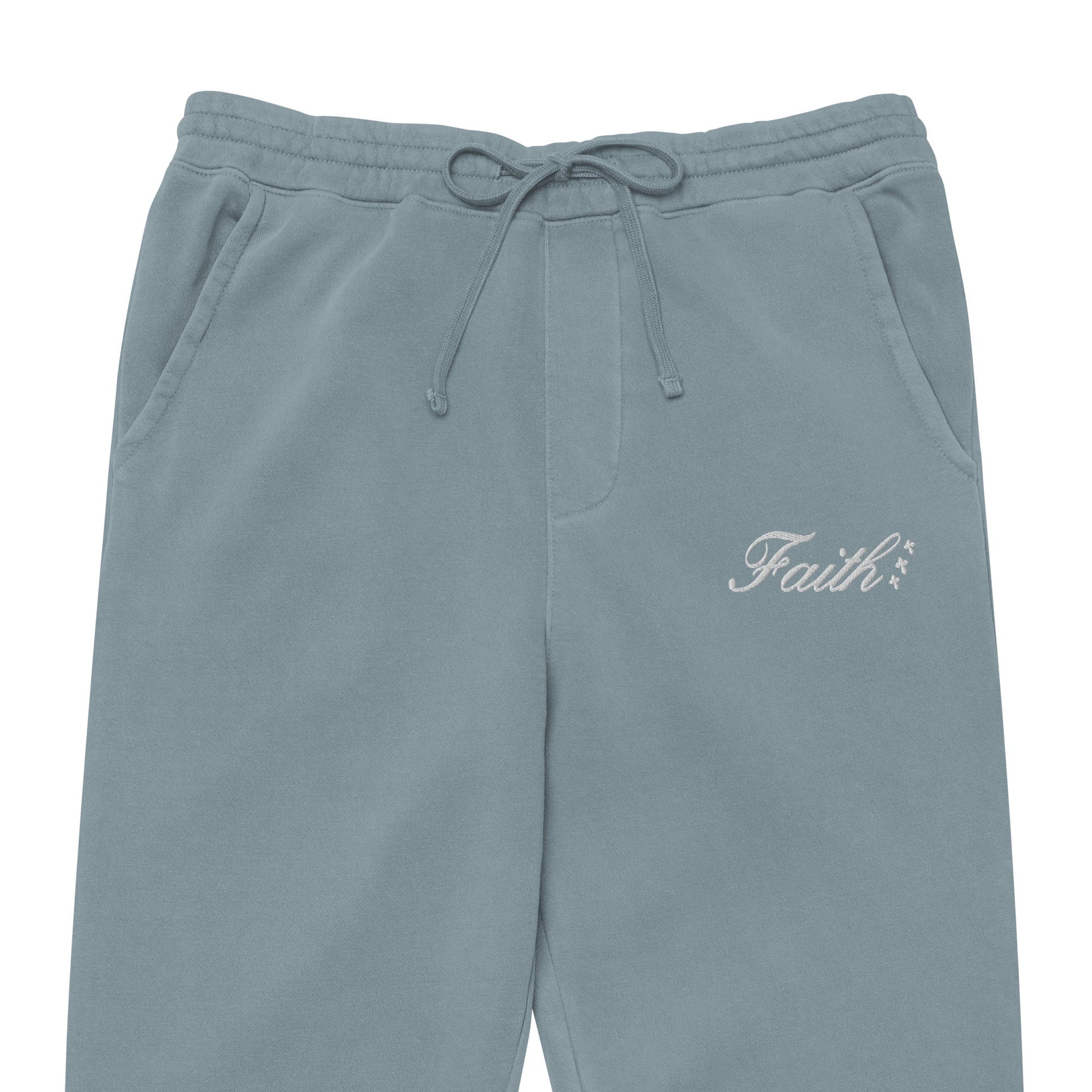 Embroidered Holy Trinity "Faith" Set Unisex Pigment Dyed Sweatpants - Faith, Can Apparel